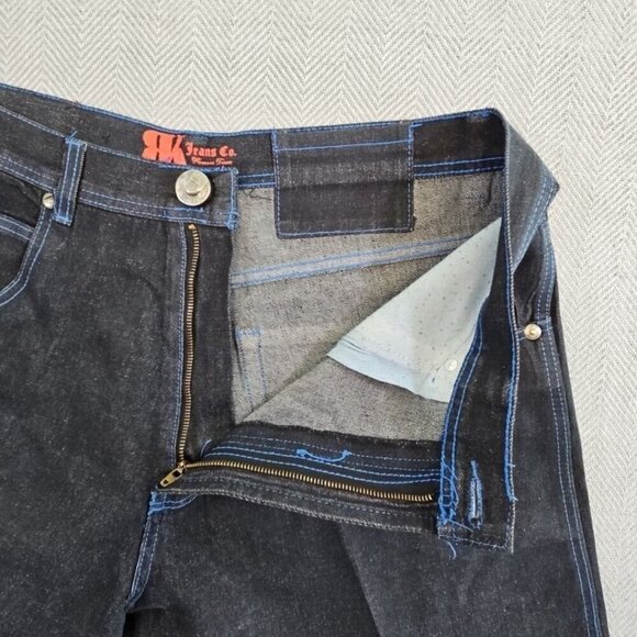 Rich Kids RK Jeans Co Men's Baggy Jeans 40 X 32 Blue Stitch Y2K Normcore - Picture 14 of 16